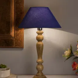 Homesake Natural Eureka Polka Table Lamp with Blue Shade (Bulb Included) - Set of 1-47