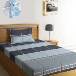 Klotthe Multicolor Cotton Blend 300 TC Single Elastic Bedsheet With 1 Pillow Cover-image-107