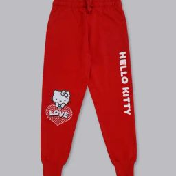 Kidsville Red Kitty Print Joggers-image-39