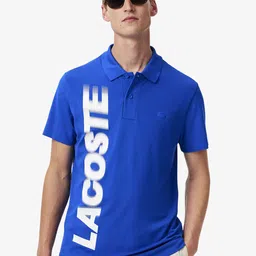 Lacoste Men Typography Printed Polo Collar Cotton T-shirt-image-28