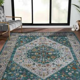 Obsessions Teal Classic Machine Made Carpet - Medium-image-79