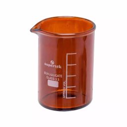Supertek Low Form Beaker With Graduation and Spout, Capacity 50 ml, Amber Color, 15.102.0050 (Pack of 10)-2