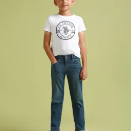US Polo Kids Boys Blue Cotton Jeans-image-64