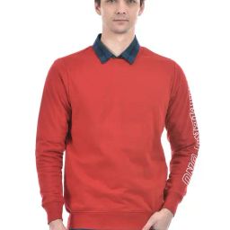 Numero Uno Dark Red Regular Fit Sweatshirt-13