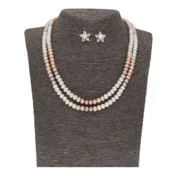 Sri Jagdamba Pearls 2 Line Multicolored Alloy Necklace Set-58