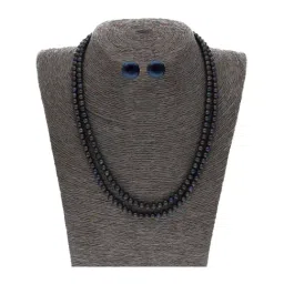 Sri Jagdamba Pearls 2 Line Blue Alloy Necklace Set-56