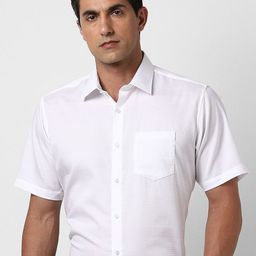 Van Heusen Men Spread Collar Solid Cotton Formal Shirt-picture-2