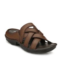 Hitz Men's Tan Cross Strap Sandals-image-36