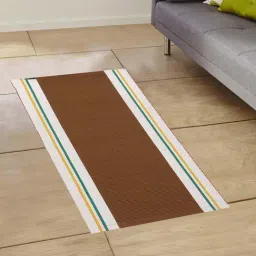 Klotthe Brown & White Cotton Rug - Set of 1-17
