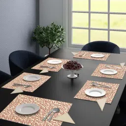Saral Home Red Cotton 42 TC Placemats with Napkin - Set of 12-27