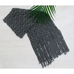 Cocobee Grey Cotton Table Runner - Set of 1-11