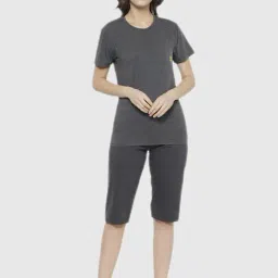 Vimal Jonney Grey Regular Fit Pajama Set-image-64