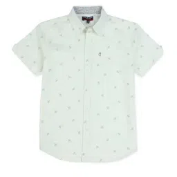 Gini & Jony Kids White Floral Print Shirt-image-63