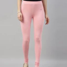 TWIN BIRDS Pink Cotton Full Length Leggings-image-18