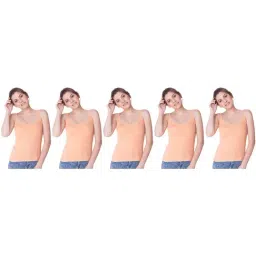 Dollar Missy Light Orange Cotton Camisole (Pack of 5)-image-63