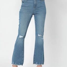 Vero Moda Blue Distressed Regular Fit Jeans-image-45