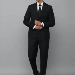 Louis Philippe Black Slim Fit Two Piece Suit-image-79