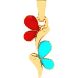 P.C. Chandra Jewellers 22k Gold Loving Butterfly Pendant for Women-picture-15