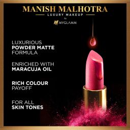 MyGlamm Manish Malhotra Powder Matte Lipstick Cocoa Addition - 4 gm image 3