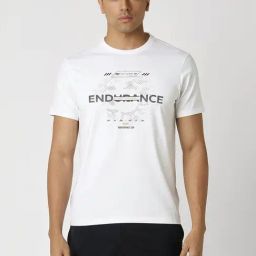 Van Heusen Flex White Cotton Slim Fit Printed T-Shirt-image-71