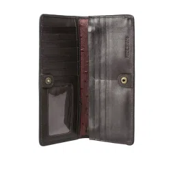 Hidesign Libra Ostrich Embossed Mel Ran Brown Textured Bi-Fold Wallet for Women image 4