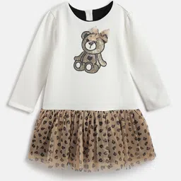 Chicco Girls Print Round Neck Long Sleeves Fit and Flare Dress-image-14