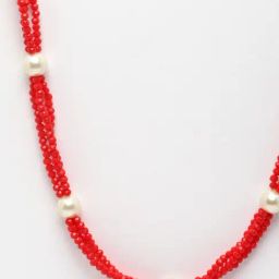 Panash Red & White Handcrafted Necklace image 4