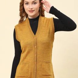 Monte Carlo Mustard Wool Textured Cardigan-picture-9