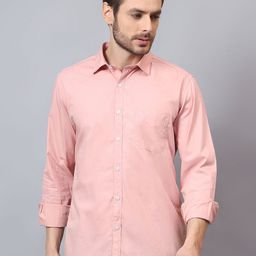 Cantabil Men Spread Collar Solid Cotton Casual Shirt-image-92