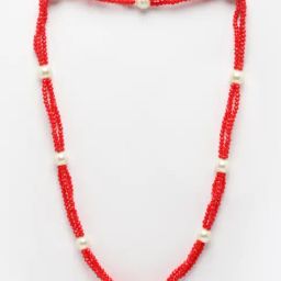 Panash Red & White Handcrafted Necklace image 3