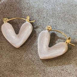 PolluxCraft Gold-Plated Korean Heart Shaped Hoop Earrings-20