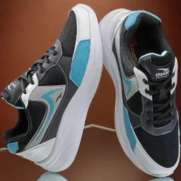 Asian Men's Black Running Shoes-image-65