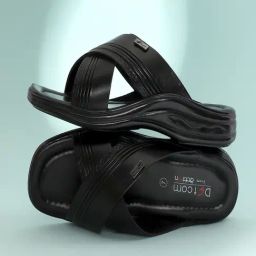 Action Men's Black Cross Strap Sandals-picture-23