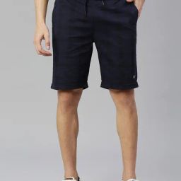 Thomas Scott Blue Slim Fit Check Shorts-picture-22