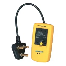 Metravi Socket Polarity and Earth Leakage Tester Yellow, AC-6-0