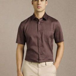 Louis Philippe Brown Cotton Regular Fit Printed Shirt-picture-14