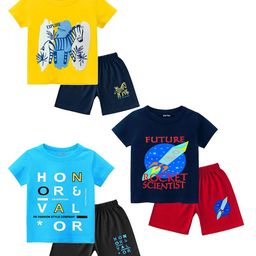 FRENCH KLEIDER Boys Printed T-shirt with Shorts-image-68