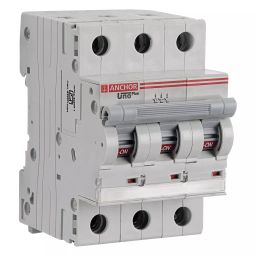 Anchor UNO Plus 20 A Three Pole C Curve Miniature Circuit Breaker (MCB), 98852-image-1