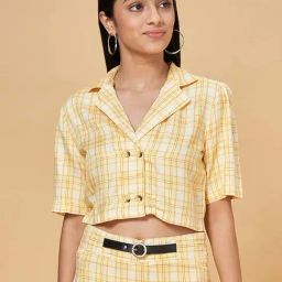 Coolsters by Pantaloons Kids Yellow Cotton Chequered Top-picture-24