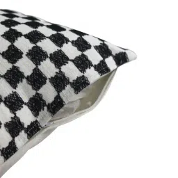 GM Bitmap Black & White Viscose Medium-Sized Zipped Cushion Cover - Single Piece image 4