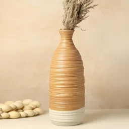HABERE INDIA Brown & White Textured Ceramic Flower Vases-picture-17