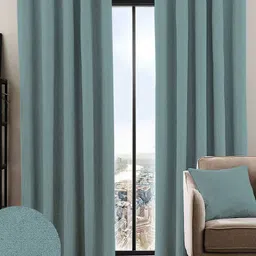 Nefertiti Home Teal 2 Pieces Black Out Door Curtains-image-20