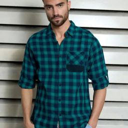 High Star Multi Cotton Regular Fit Checked Shirt-11
