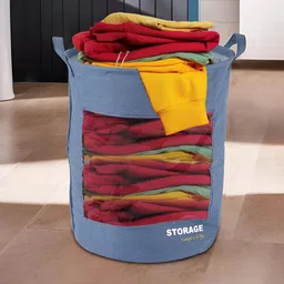 Myntra Elegant Homes Blue Portable Foldable Laundry Bag-30