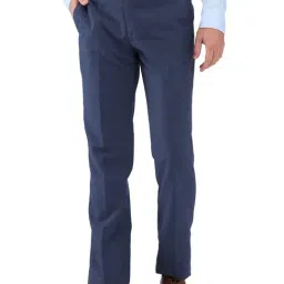 Park Avenue Blue Regular Fit Trousers-picture-22