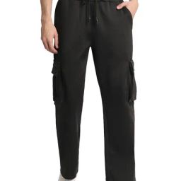BENE KLEED Black Blended Relaxed Fit Solid Trackpant-image-56