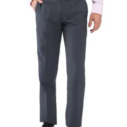 Park Avenue Grey Regular Fit Trousers-picture-34