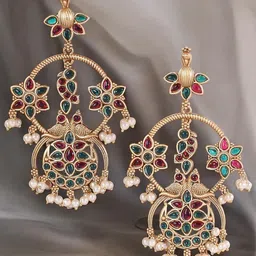 Anouk Peacock Shaped Drop Earrings-image-64