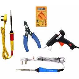Fadman Soldering Iron Kit Combo Pack (Type-1) 1 Pc Cutter, 1 Pc Multimeter, 1 Pc 20 W Glue Gun, 25 W Simple (Flat Tip)-13