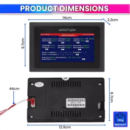 AmiciSolar Touch Display 10.92 cm (4.3 inch) for DALY BMS with UART Port, Black image 4